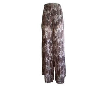 Urban Hearts Palazzo Pants Brown White NWT XL